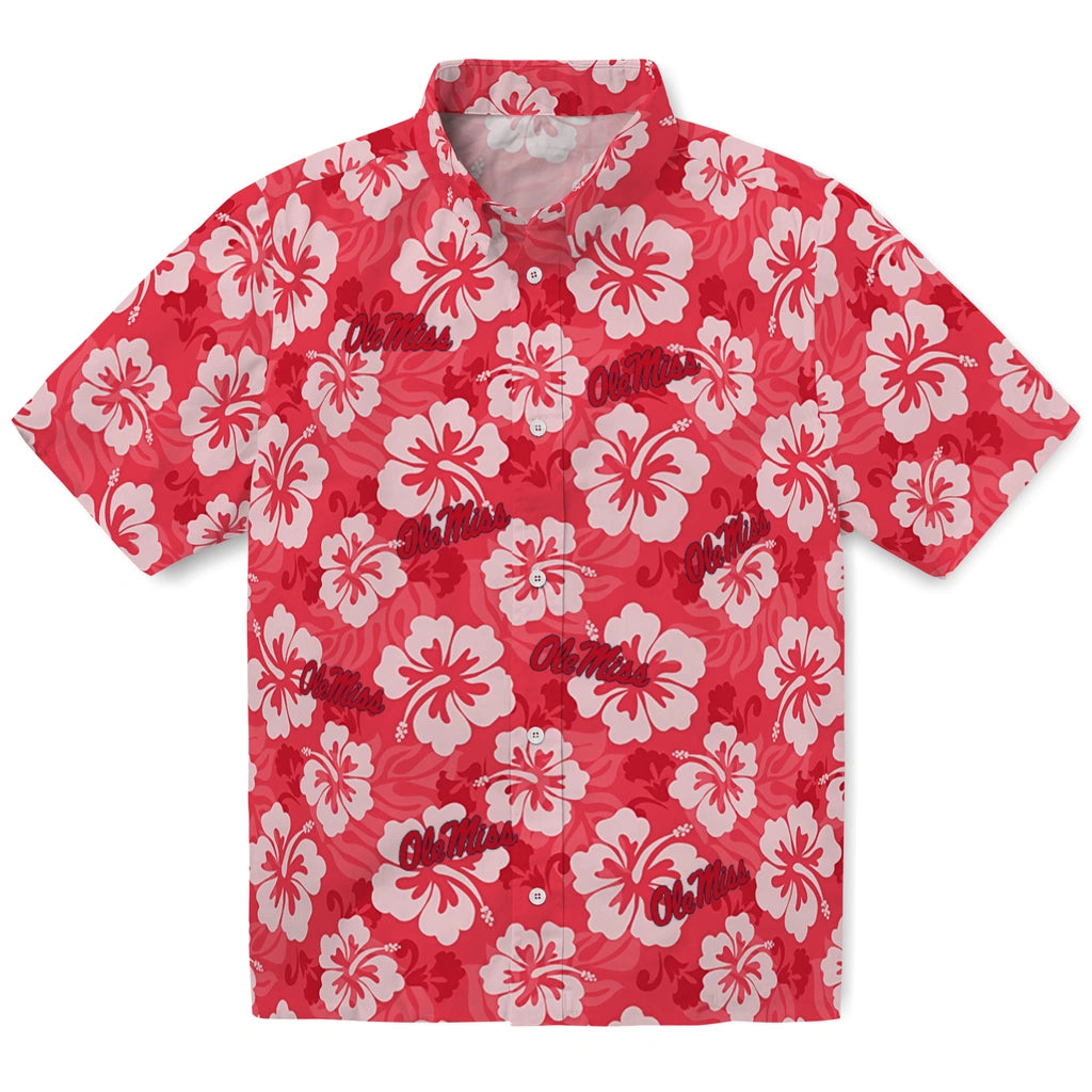 Ole Miss Rebels Hawaiian Shirt - Hibiscus Cluster | Hula Hawaiian Shirts