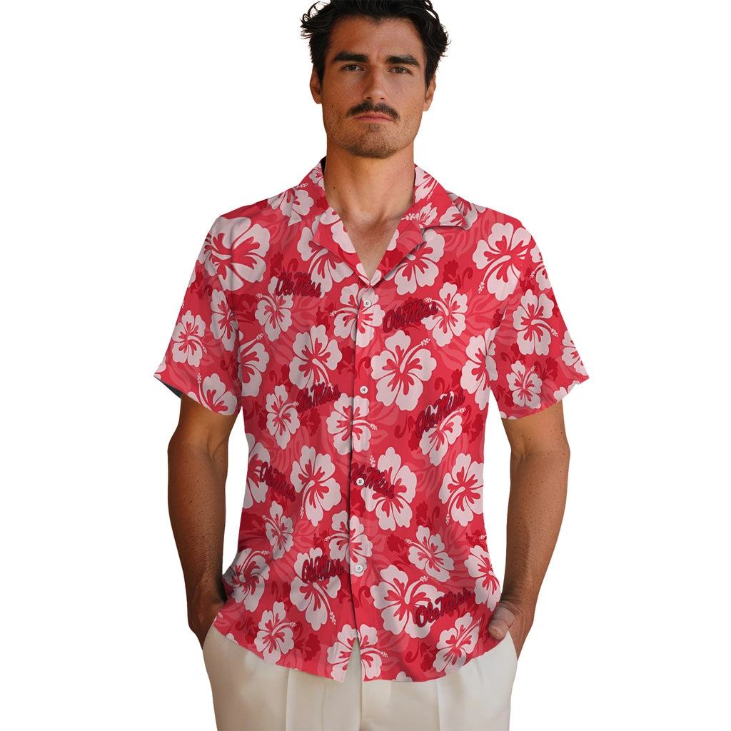 Ole Miss Rebels Hawaiian Shirt - Hibiscus Cluster | Hula Hawaiian Shirts