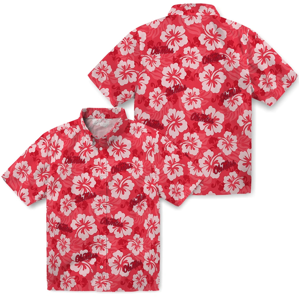 Ole Miss Rebels Hawaiian Shirt - Hibiscus Cluster | Hula Hawaiian Shirts