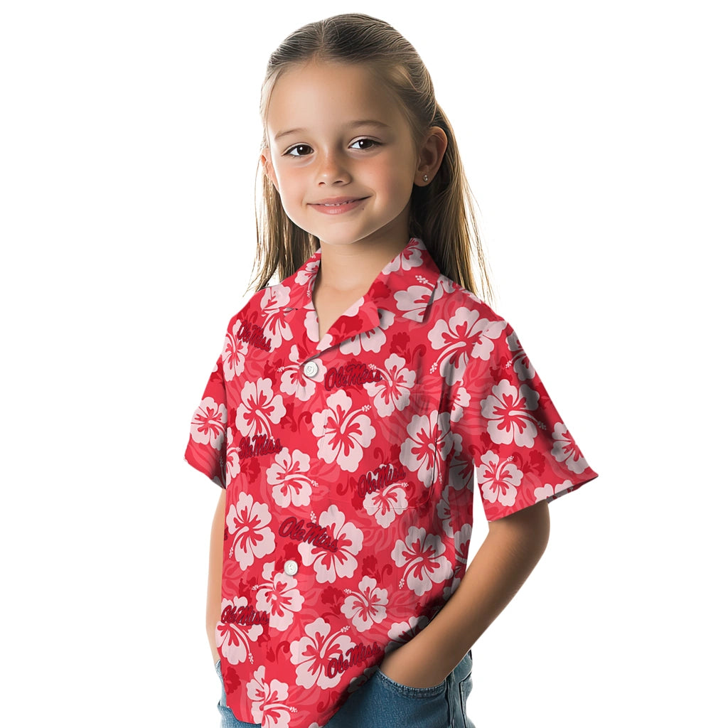 Ole Miss Rebels Hawaiian Shirt - Hibiscus Cluster | Hula Hawaiian Shirts