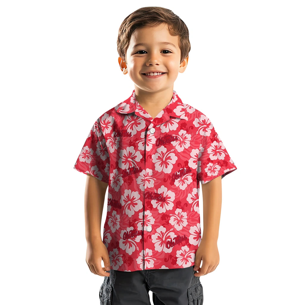 Ole Miss Rebels Hawaiian Shirt - Hibiscus Cluster | Hula Hawaiian Shirts