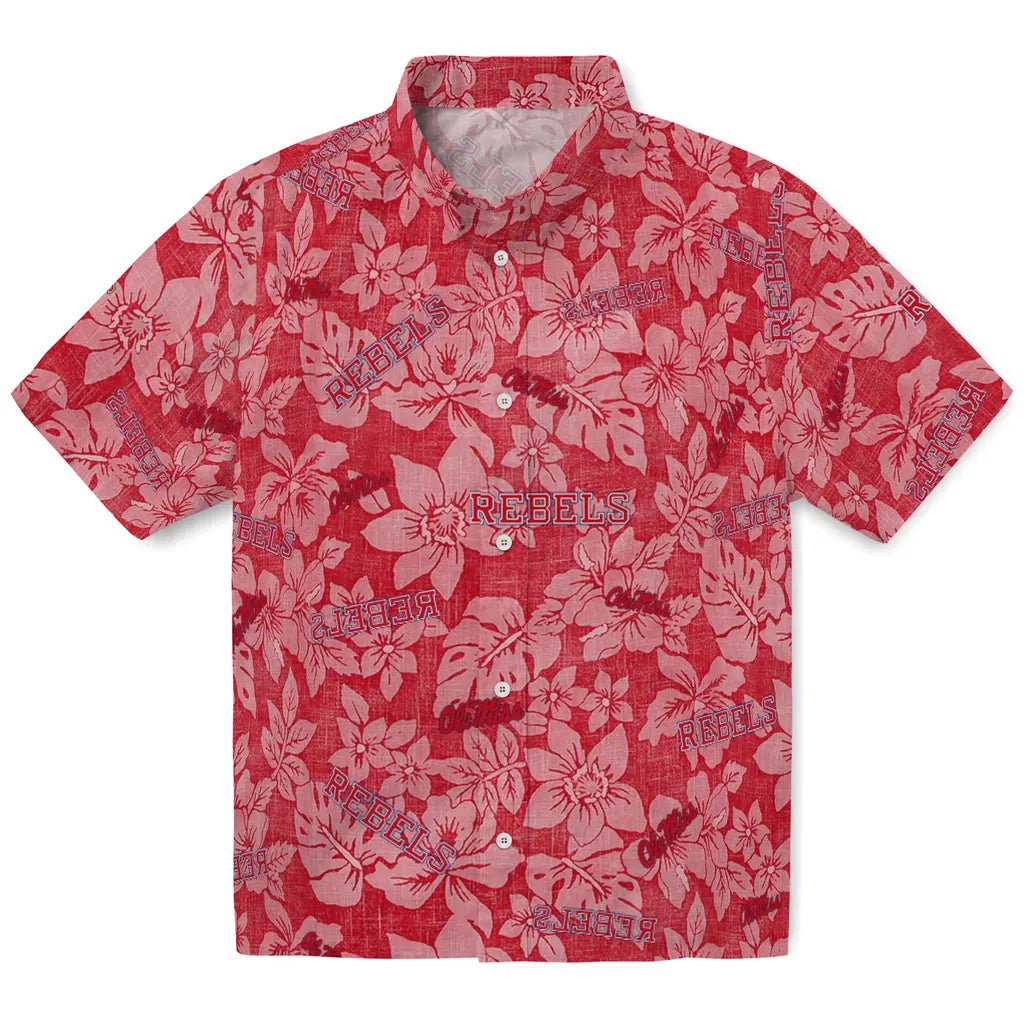 Ole Miss Rebels Hawaiian Shirt - Hibiscus Oasis | Hula Hawaiian Shirts