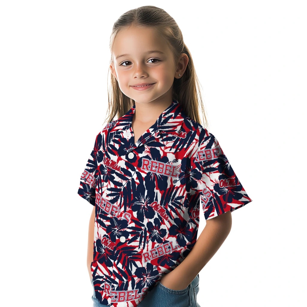 Ole Miss Rebels Hawaiian Shirt - Hibiscus Overlay | Hula Hawaiian Shirts