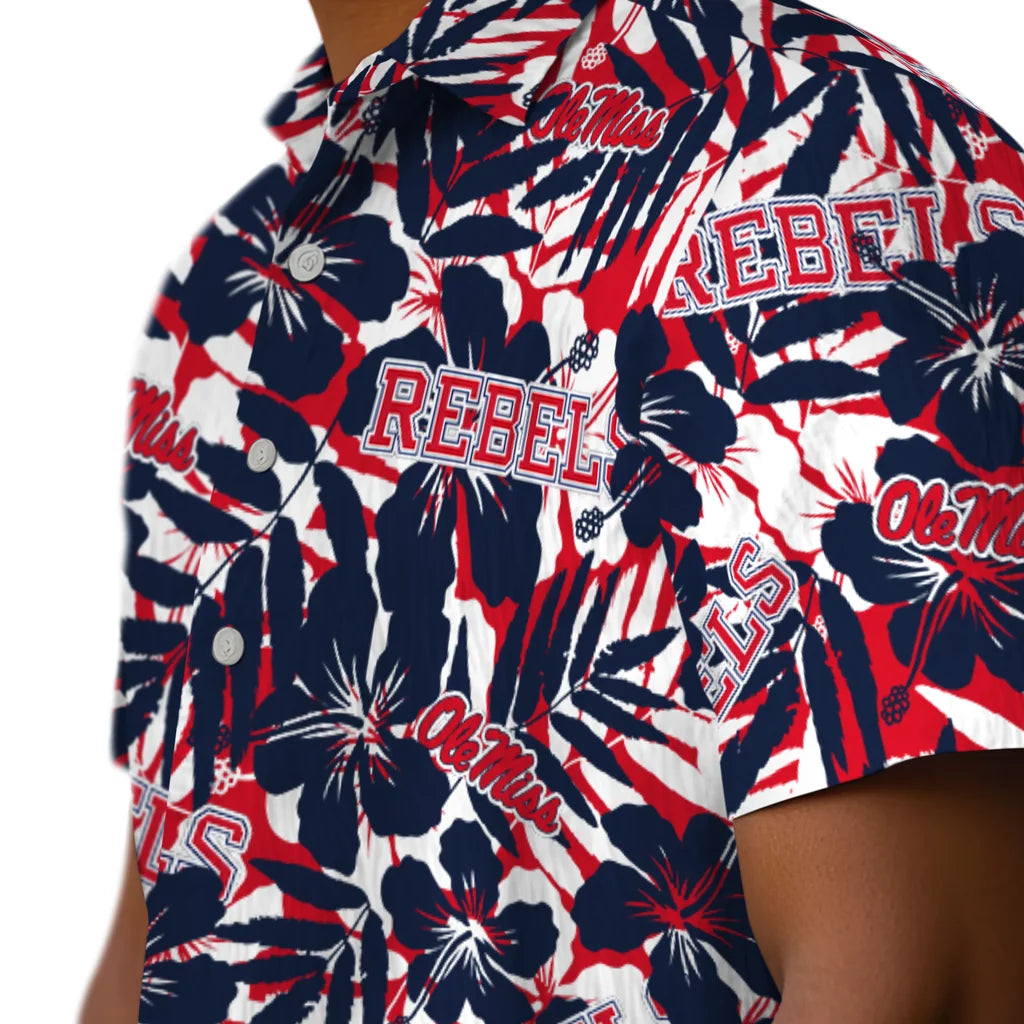 Ole Miss Rebels Hawaiian Shirt - Hibiscus Overlay | Hula Hawaiian Shirts
