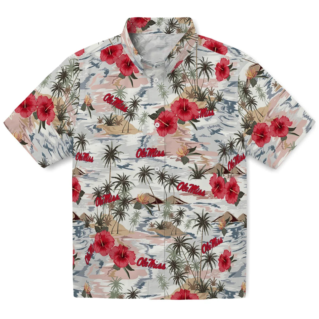 Ole Miss Rebels Hawaiian Shirt - Hibiscus Seaside | Hula Hawaiian Shirts