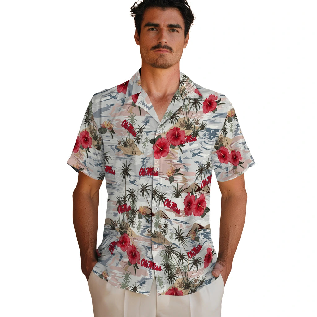 Ole Miss Rebels Hawaiian Shirt - Hibiscus Seaside | Hula Hawaiian Shirts