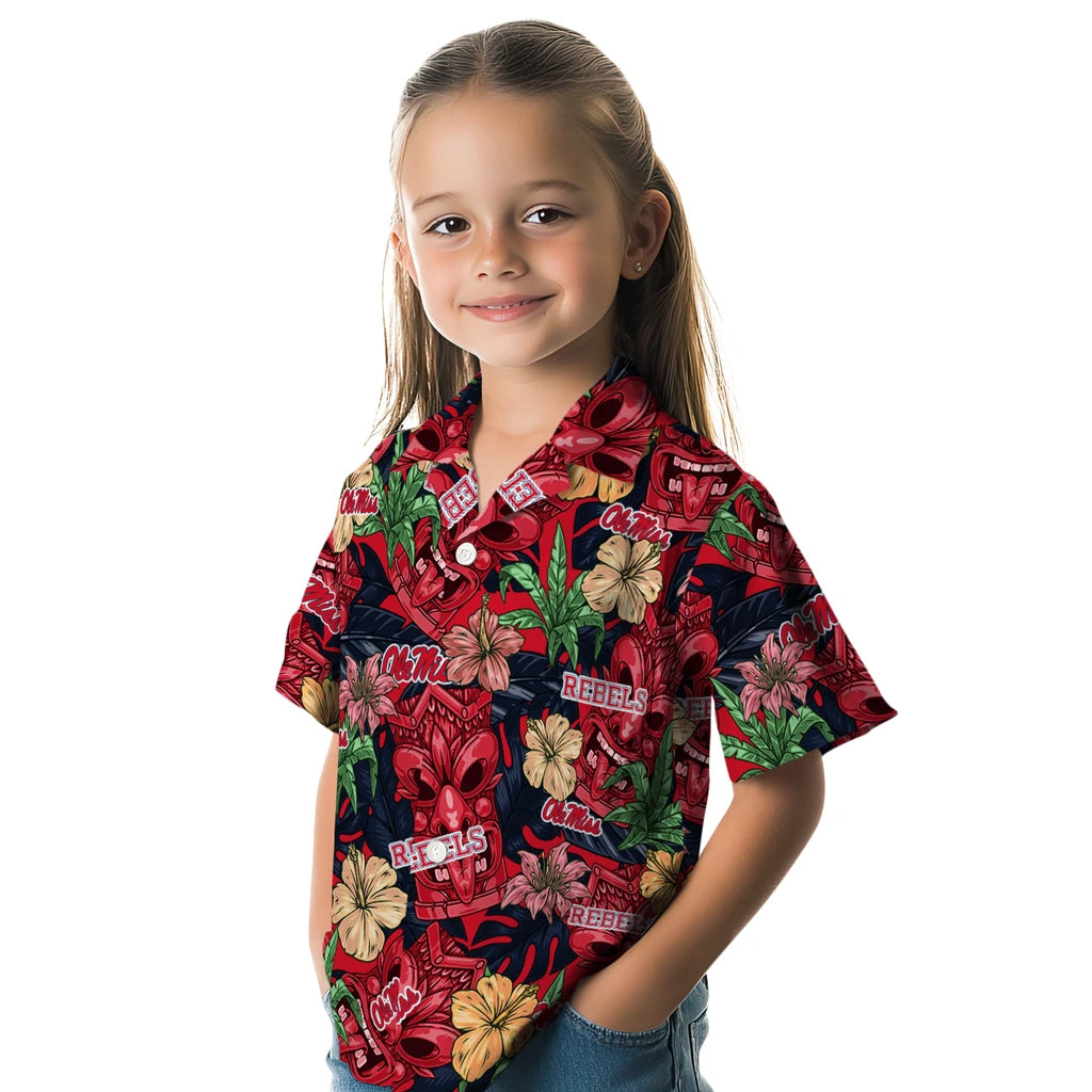 Ole Miss Rebels Hawaiian Shirt - Hibiscus Tiki Jungle | Hula Hawaiian Shirts