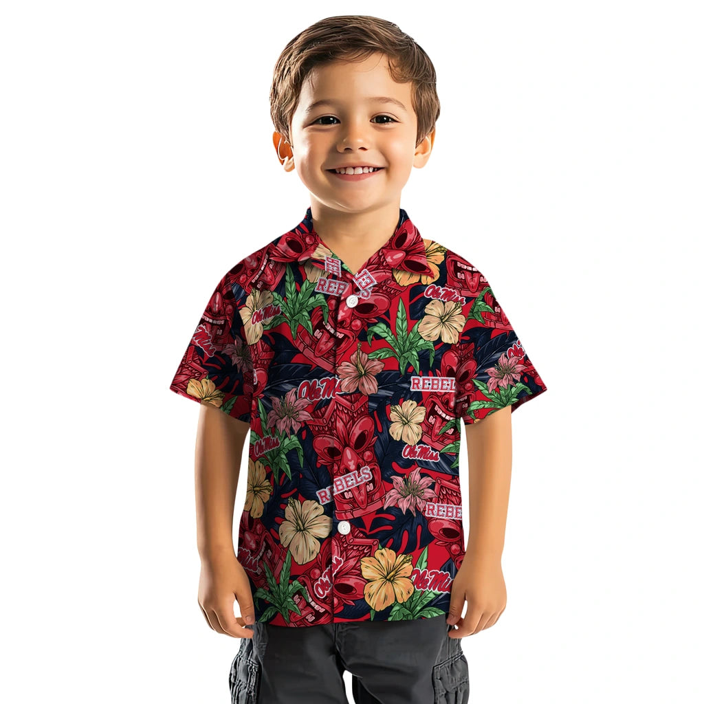 Ole Miss Rebels Hawaiian Shirt - Hibiscus Tiki Jungle | Hula Hawaiian Shirts