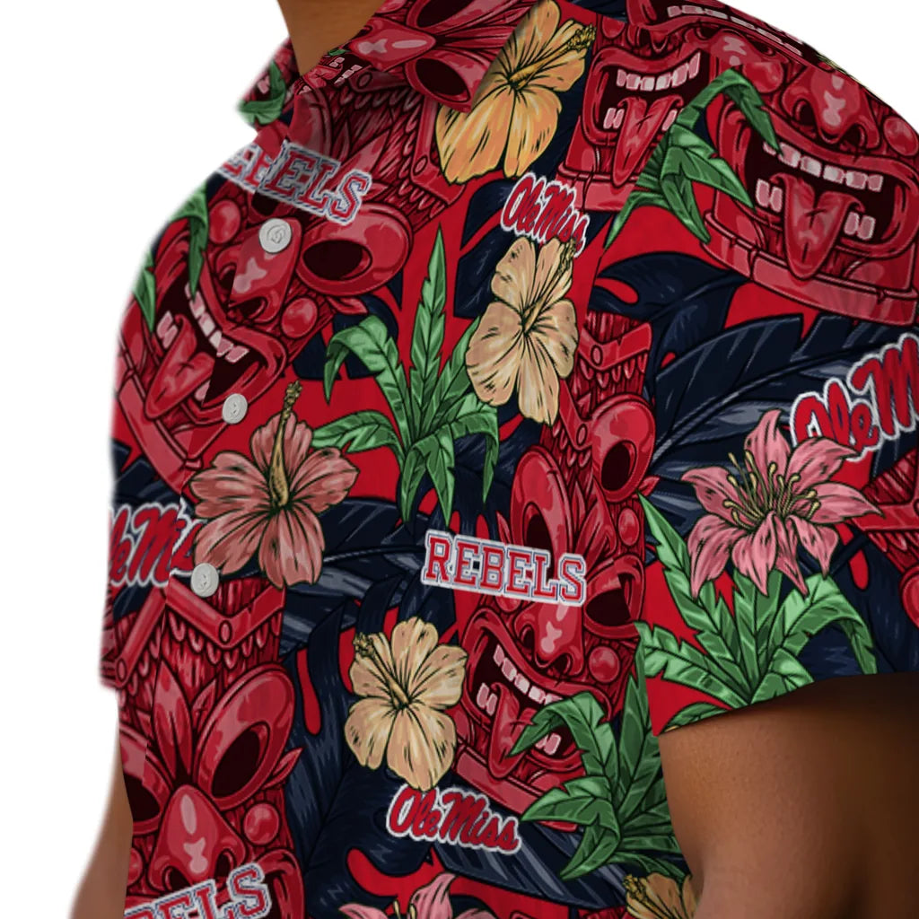 Ole Miss Rebels Hawaiian Shirt - Hibiscus Tiki Jungle | Hula Hawaiian Shirts
