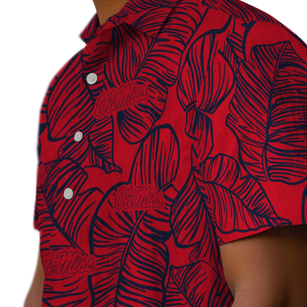 Ole Miss Rebels Hawaiian Shirt - Leaf Outline | Hula Hawaiian Shirts