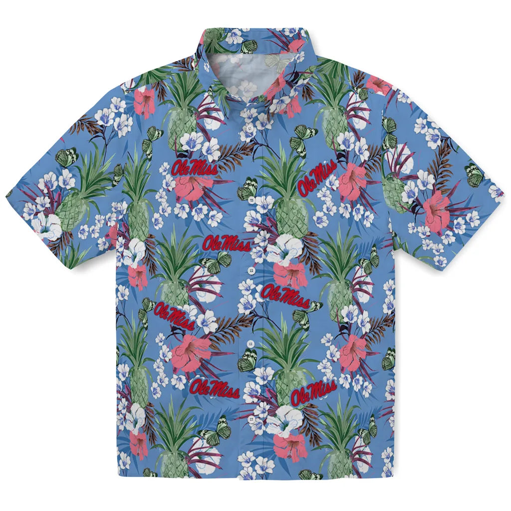 Ole Miss Rebels Hawaiian Shirt - Pineapple Bouquet | Hula Hawaiian Shirts