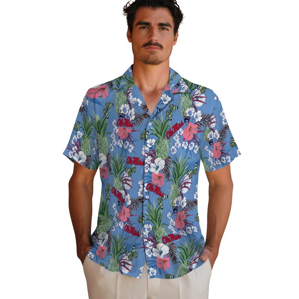 Ole Miss Rebels Hawaiian Shirt - Pineapple Bouquet | Hula Hawaiian Shirts