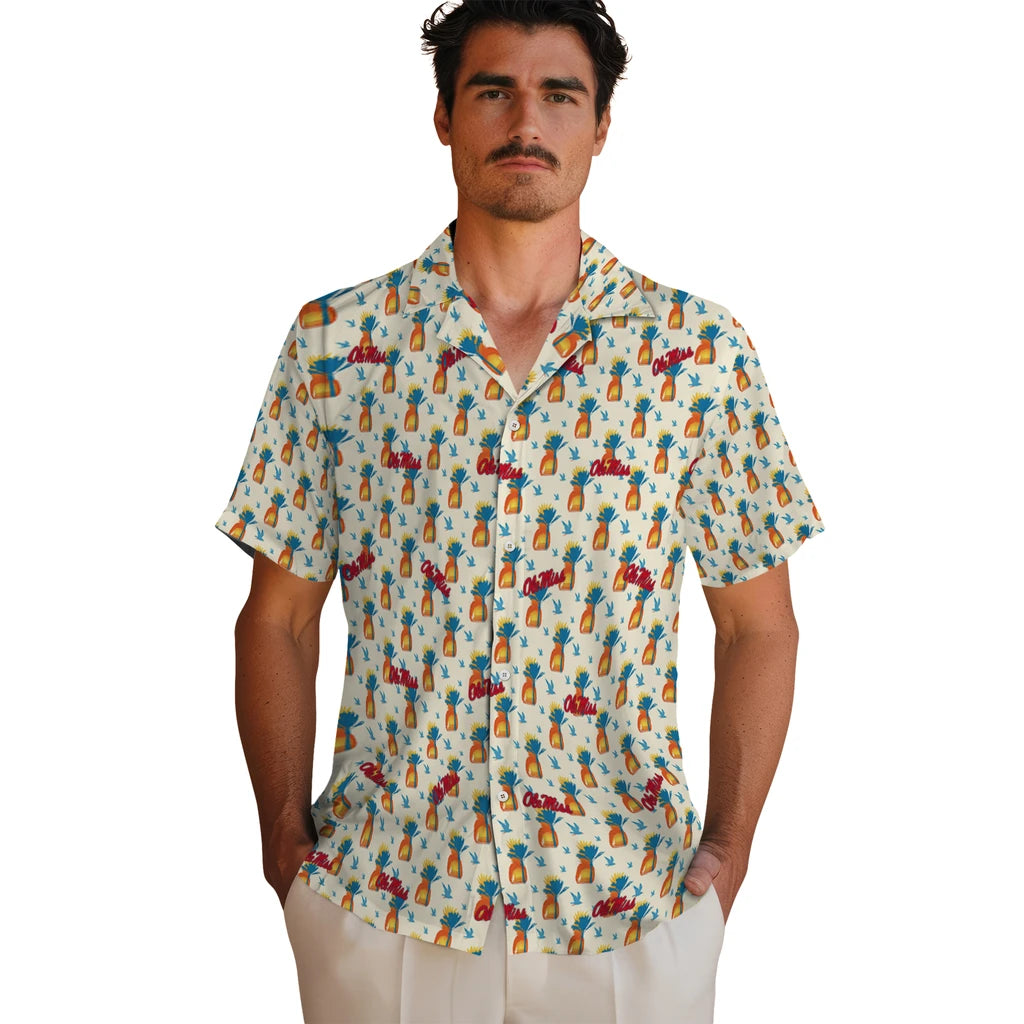 Ole Miss Rebels Hawaiian Shirt - Pineapple Delight | Hula Hawaiian Shirts
