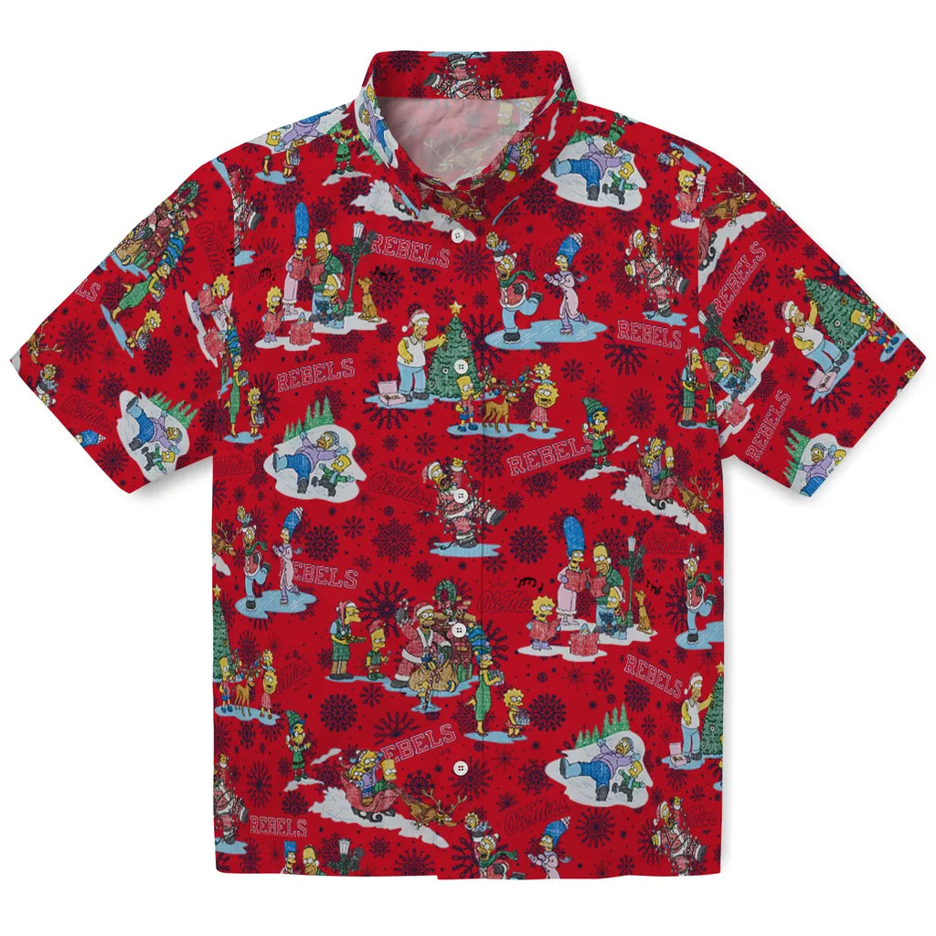 Ole Miss Rebels Hawaiian Shirt - Simpsons Christmas | Hula Hawaiian Shirts