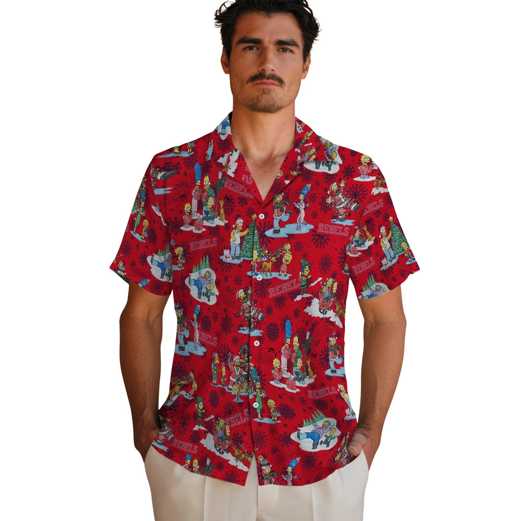 Ole Miss Rebels Hawaiian Shirt - Simpsons Christmas | Hula Hawaiian Shirts