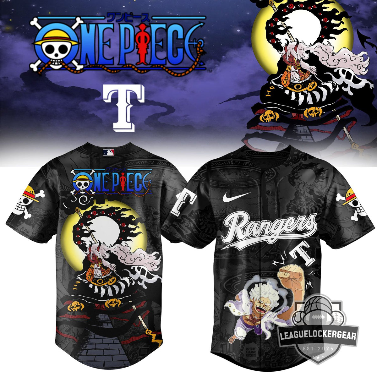 MLB ALL TEAM x One Piece Night Jersey - LeagueLockerGear