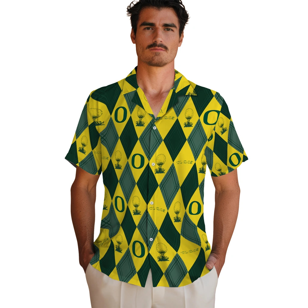 Oregon Ducks Hawaiian Shirt - Golfing Plaid | Hula Hawaiian Shirts