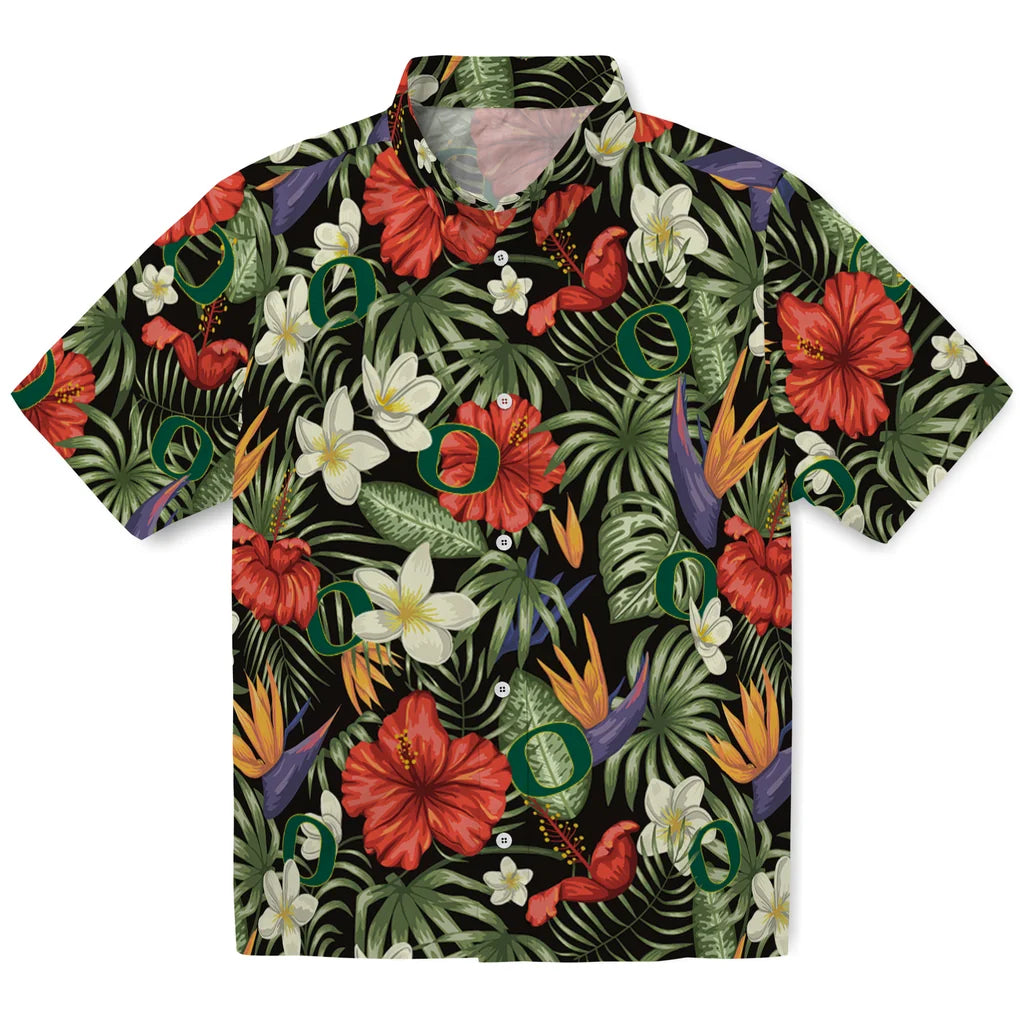 Oregon Ducks Hawaiian Shirt - Hawaii Floral Hibiscus | Hula Hawaiian Shirts