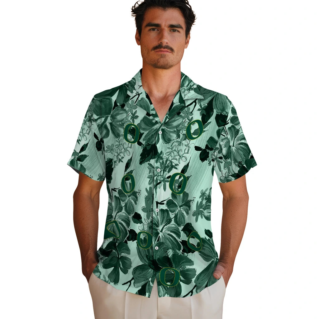 Oregon Ducks Hawaiian Shirt - Hibiscus Arrangement | Hula Hawaiian Shirts