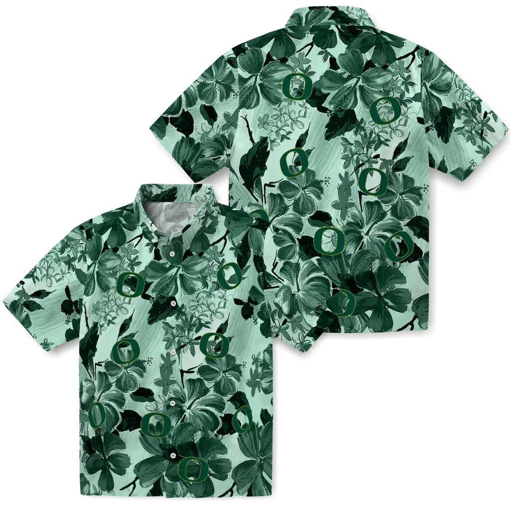 Oregon Ducks Hawaiian Shirt - Hibiscus Arrangement | Hula Hawaiian Shirts