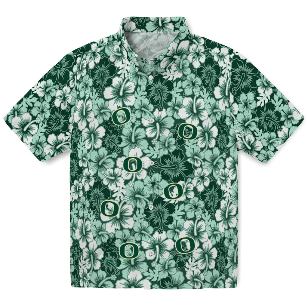 Oregon Ducks Hawaiian Shirt - Hibiscus Blooms | Hula Hawaiian Shirts