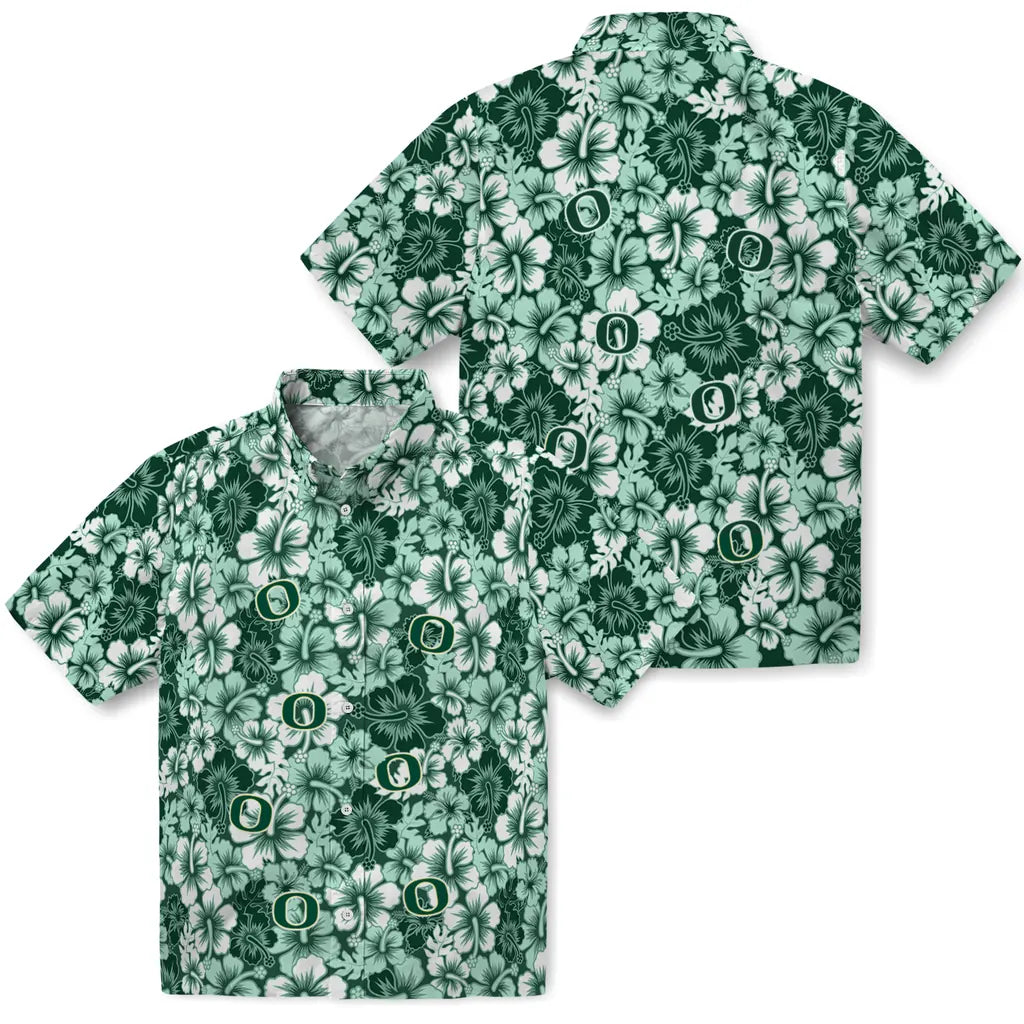 Oregon Ducks Hawaiian Shirt - Hibiscus Blooms | Hula Hawaiian Shirts