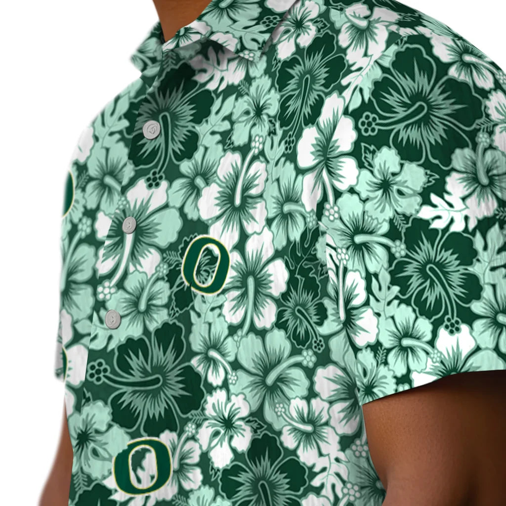 Oregon Ducks Hawaiian Shirt - Hibiscus Blooms | Hula Hawaiian Shirts