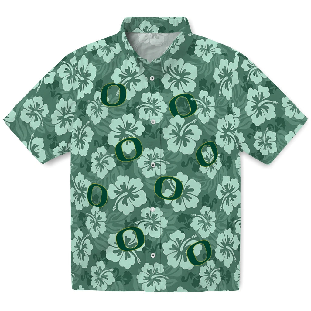 Oregon Ducks Hawaiian Shirt - Hibiscus Cluster | Hula Hawaiian Shirts