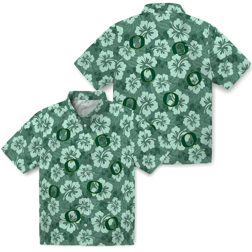 Oregon Ducks Hawaiian Shirt - Hibiscus Cluster | Hula Hawaiian Shirts