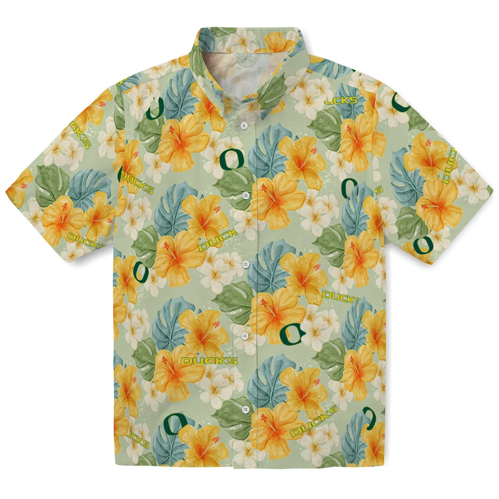 Oregon Ducks Hawaiian Shirt - Hibiscus Mood | Hula Hawaiian Shirts