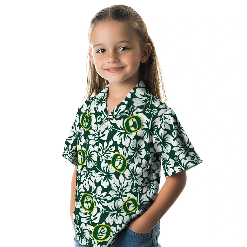 Oregon Ducks Hawaiian Shirt - Hibiscus Motif | Hula Hawaiian Shirts