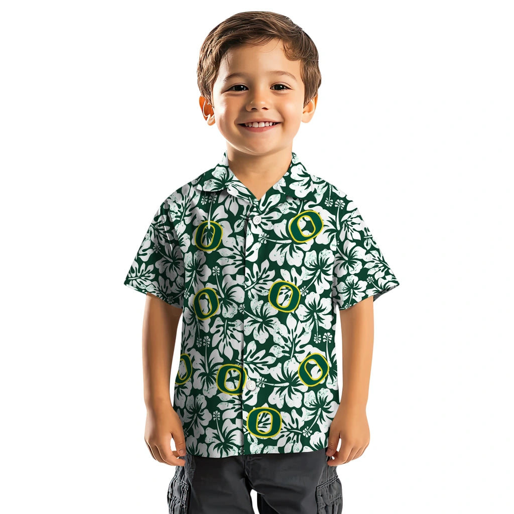 Oregon Ducks Hawaiian Shirt - Hibiscus Motif | Hula Hawaiian Shirts