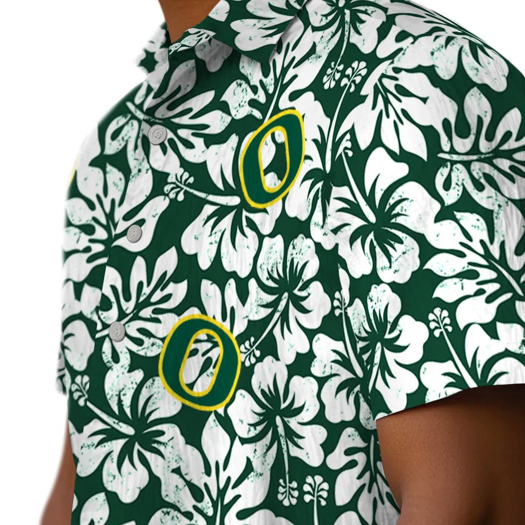 Oregon Ducks Hawaiian Shirt - Hibiscus Motif | Hula Hawaiian Shirts