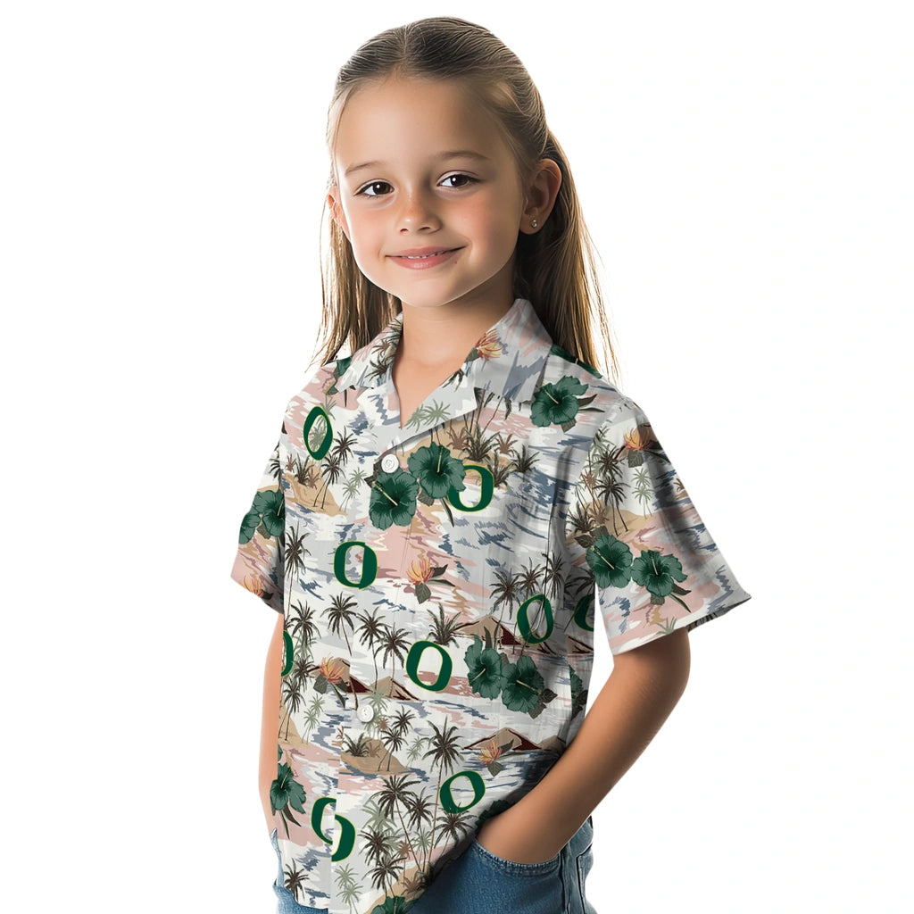 Oregon Ducks Hawaiian Shirt - Hibiscus Seaside | Hula Hawaiian Shirts