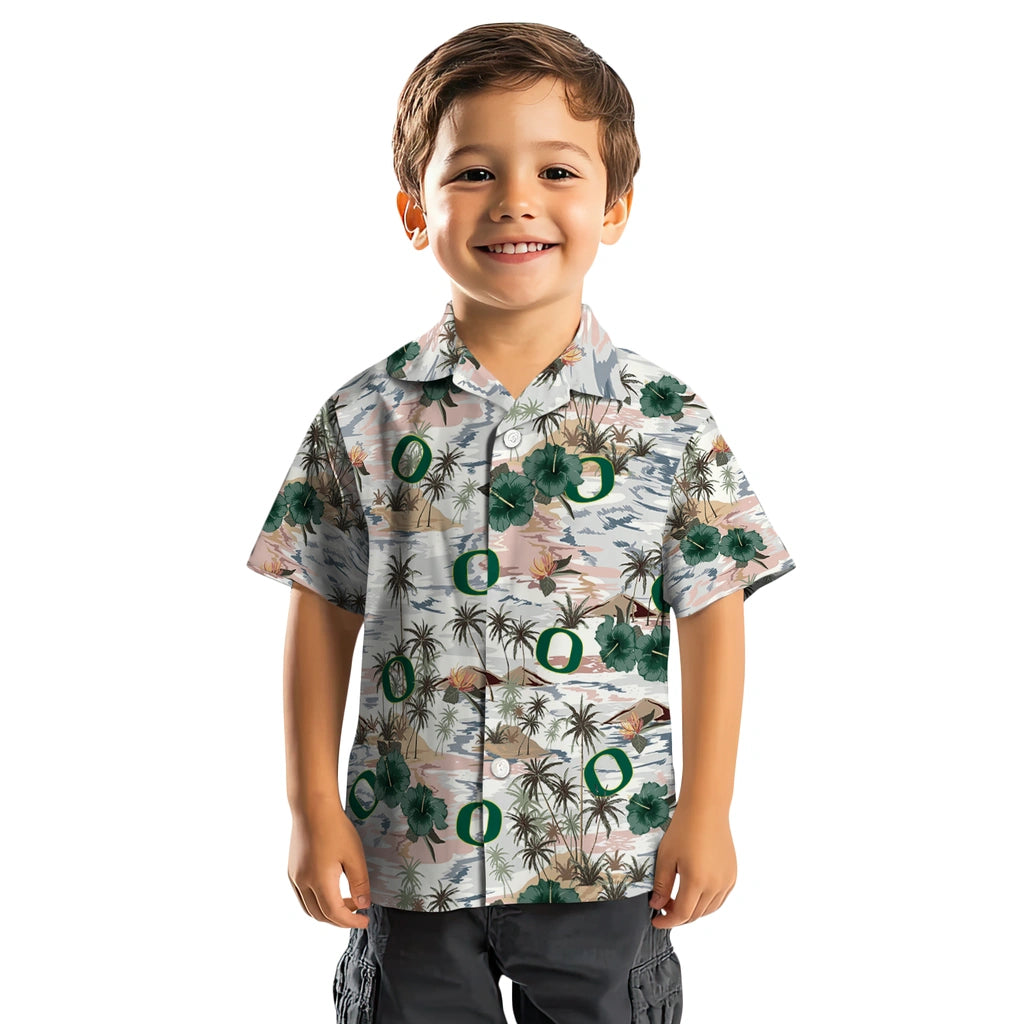 Oregon Ducks Hawaiian Shirt - Hibiscus Seaside | Hula Hawaiian Shirts