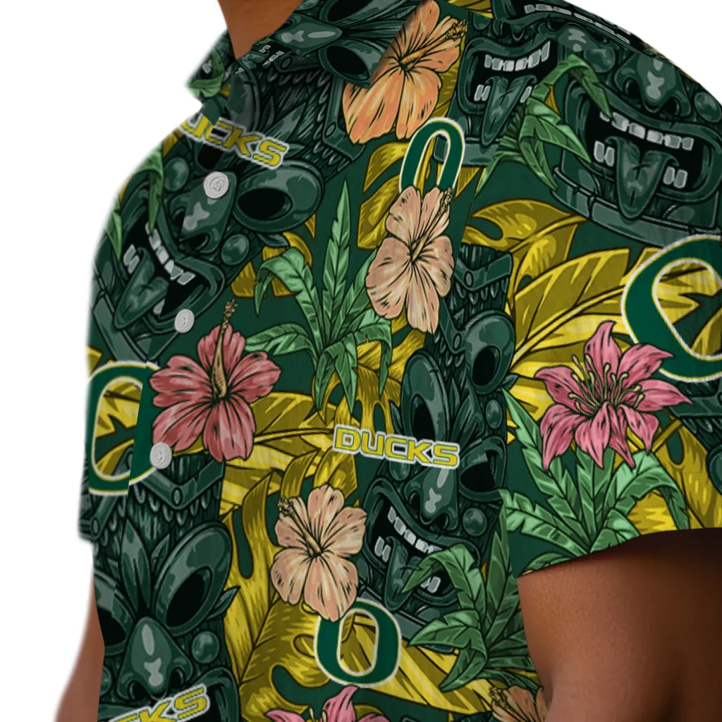 Oregon Ducks Hawaiian Shirt - Hibiscus Tiki Jungle | Hula Hawaiian Shirts