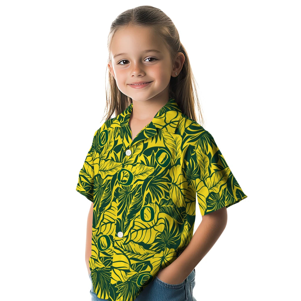 Oregon Ducks Hawaiian Shirt - Monstera Layer | Hula Hawaiian Shirts