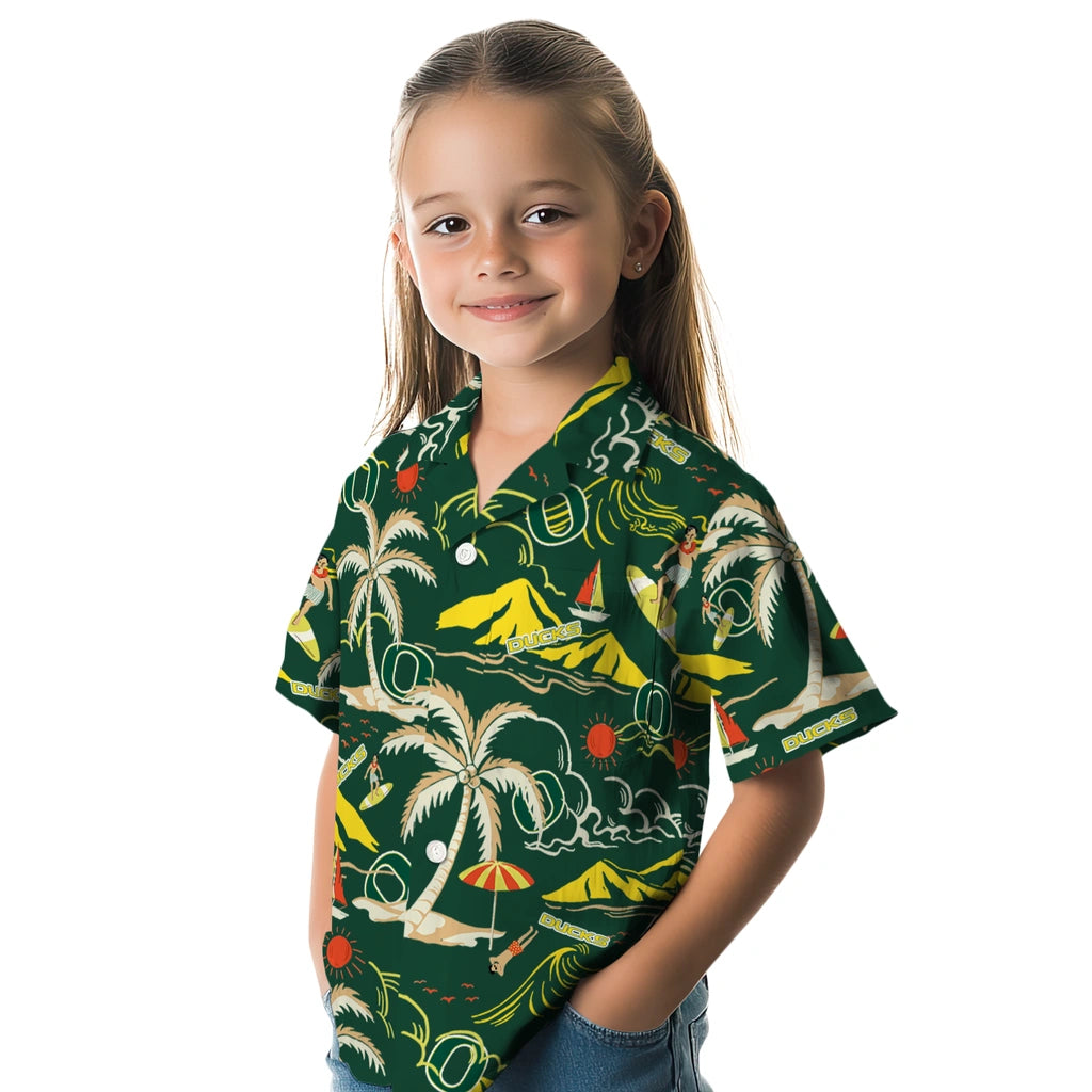 Oregon Ducks Hawaiian Shirt - Palm Tree Island | Hula Hawaiian Shirts