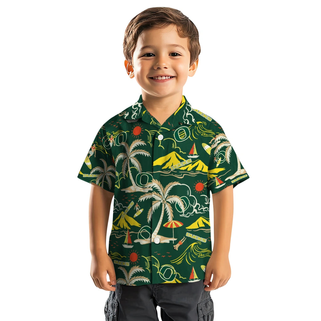 Oregon Ducks Hawaiian Shirt - Palm Tree Island | Hula Hawaiian Shirts