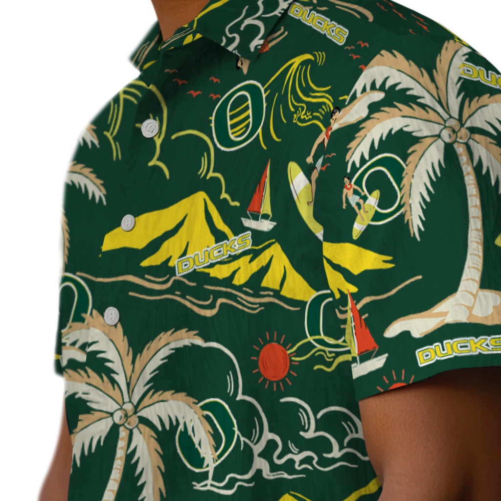 Oregon Ducks Hawaiian Shirt - Palm Tree Island | Hula Hawaiian Shirts