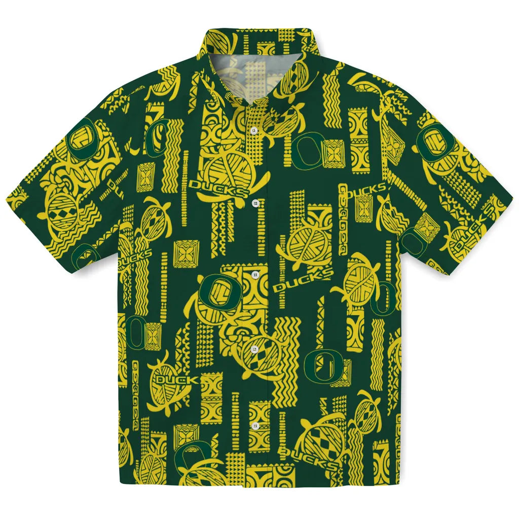 Oregon Ducks Hawaiian Shirt - Turtle Lines | Hula Hawaiian Shirts