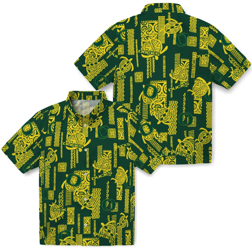 Oregon Ducks Hawaiian Shirt - Turtle Lines | Hula Hawaiian Shirts