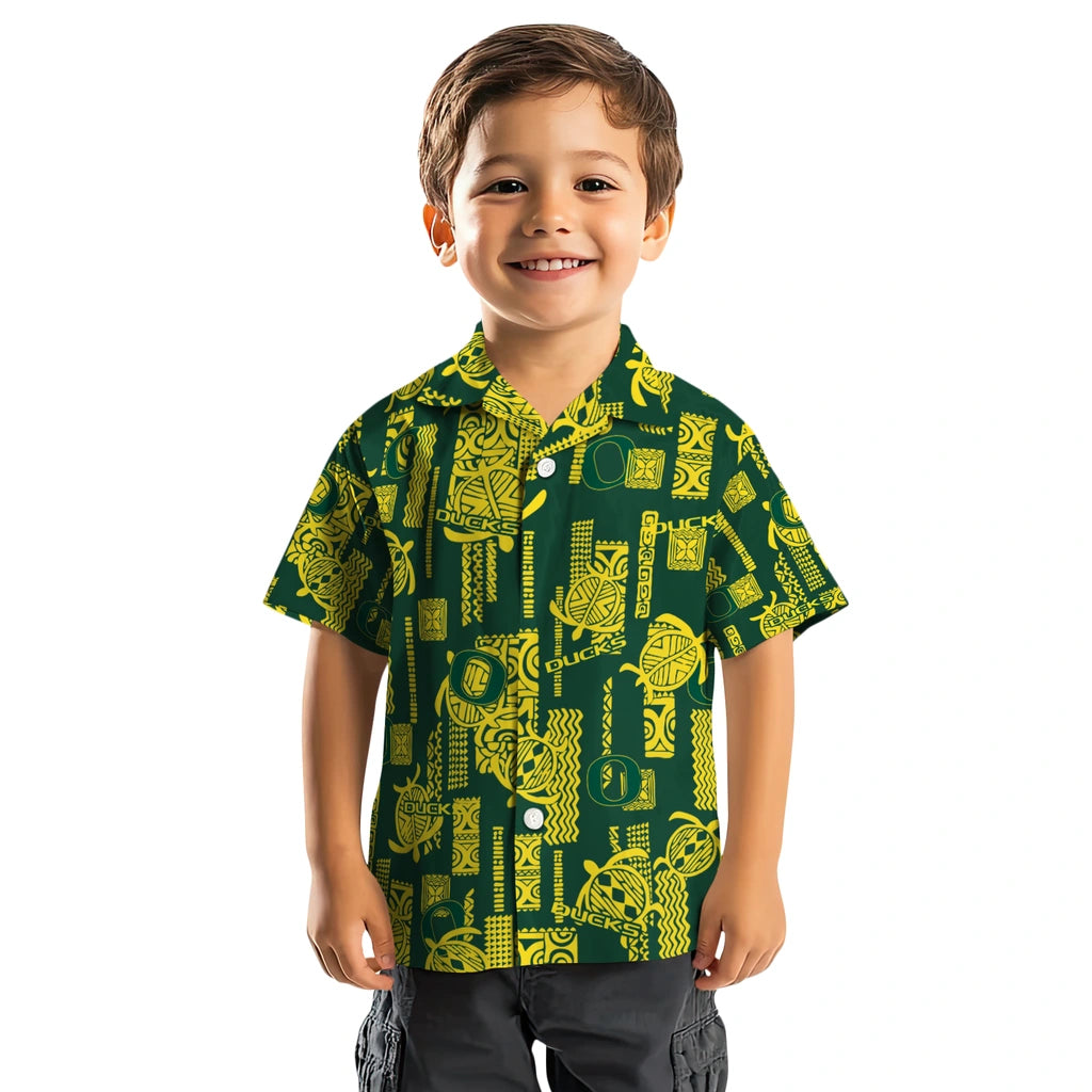 Oregon Ducks Hawaiian Shirt - Turtle Lines | Hula Hawaiian Shirts