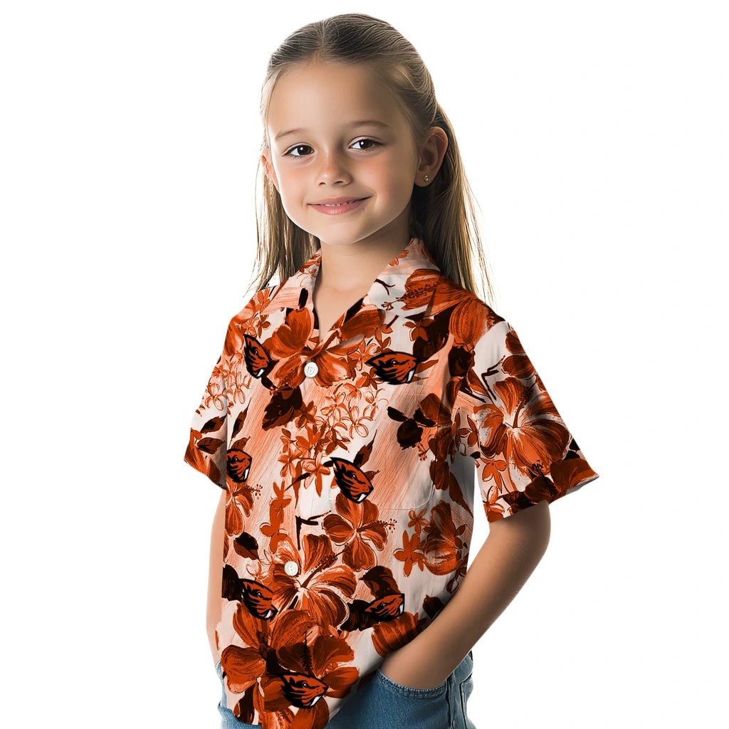 Oregon State Beavers Hawaiian Shirt - Hibiscus Arrangement | Hula Hawaiian Shirts