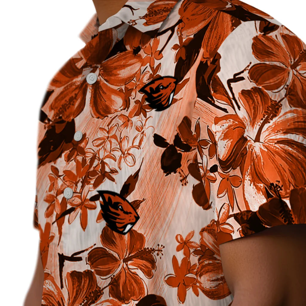 Oregon State Beavers Hawaiian Shirt - Hibiscus Arrangement | Hula Hawaiian Shirts