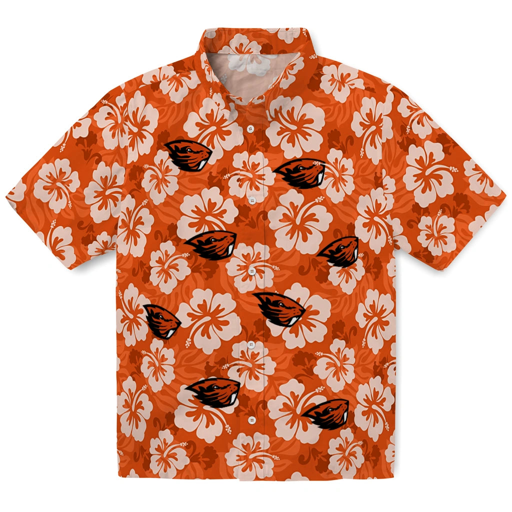 Oregon State Beavers Hawaiian Shirt - Hibiscus Cluster | Hula Hawaiian Shirts