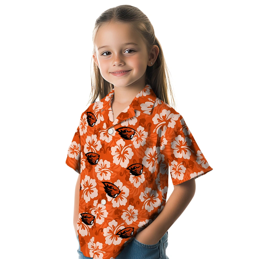 Oregon State Beavers Hawaiian Shirt - Hibiscus Cluster | Hula Hawaiian Shirts