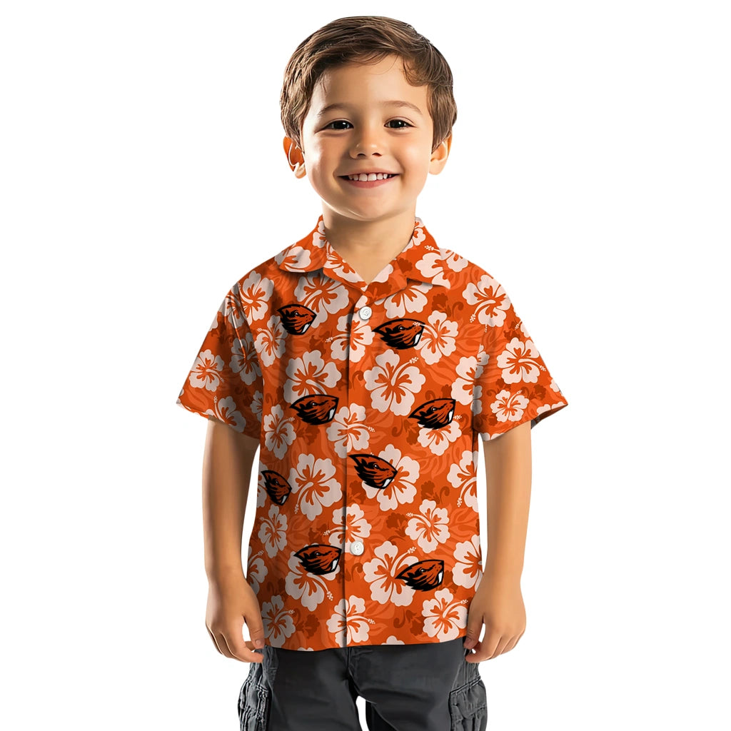 Oregon State Beavers Hawaiian Shirt - Hibiscus Cluster | Hula Hawaiian Shirts