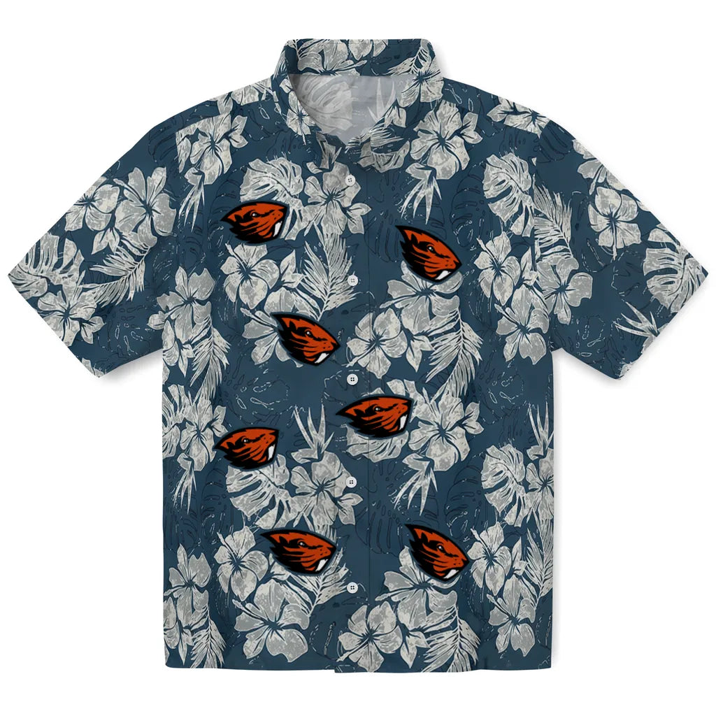 Oregon State Beavers Hawaiian Shirt - Hibiscus Flowers | Hula Hawaiian Shirts