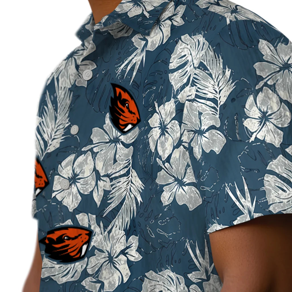 Oregon State Beavers Hawaiian Shirt - Hibiscus Flowers | Hula Hawaiian Shirts